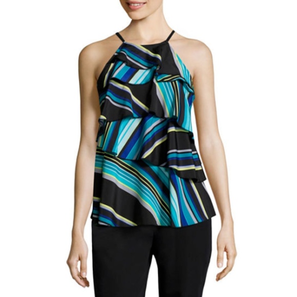 Worthington Tops - Sleeveless Tiered Ruffle Tank Top